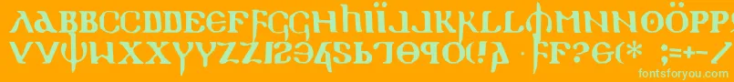 HolyEmpire Font – Green Fonts on Orange Background