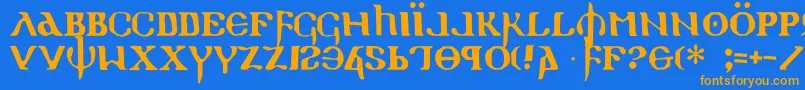 HolyEmpire Font – Orange Fonts on Blue Background
