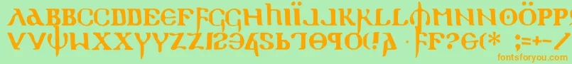 Police HolyEmpire – polices orange sur fond vert