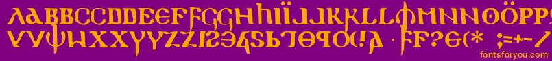 Шрифт HolyEmpire – оранжевые шрифты на фиолетовом фоне