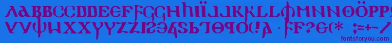 Подробнее о шрифте HolyEmpire Шрифт HolyEmpire – фиолетовые шрифты на синем фоне