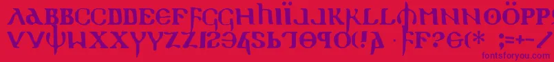 HolyEmpire Font – Purple Fonts on Red Background