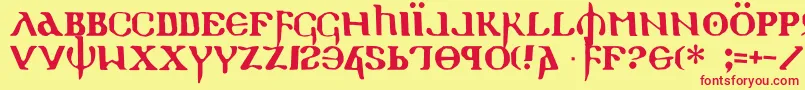 HolyEmpire Font – Red Fonts on Yellow Background