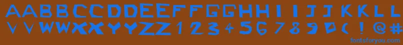 Ckjblock Font – Blue Fonts on Brown Background