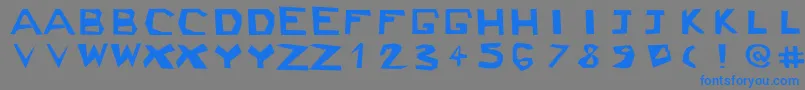 Czcionka Ckjblock – niebieskie czcionki na szarym tle