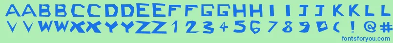 Ckjblock Font – Blue Fonts on Green Background