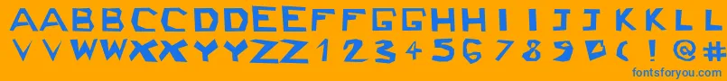 Ckjblock Font – Blue Fonts on Orange Background