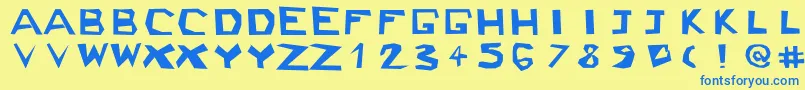 Ckjblock Font – Blue Fonts on Yellow Background