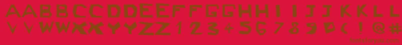Ckjblock Font – Brown Fonts on Red Background