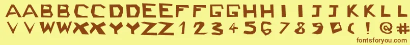 Ckjblock Font – Brown Fonts on Yellow Background