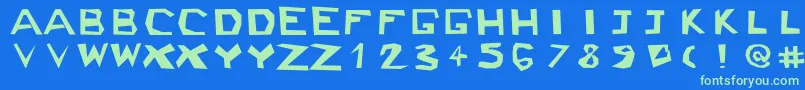 Ckjblock Font – Green Fonts on Blue Background