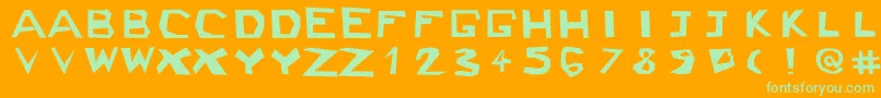 Ckjblock Font – Green Fonts on Orange Background