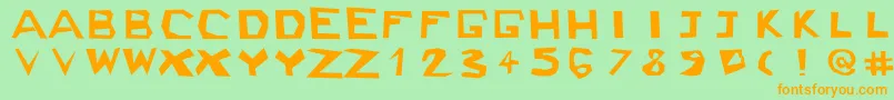 Ckjblock Font – Orange Fonts on Green Background