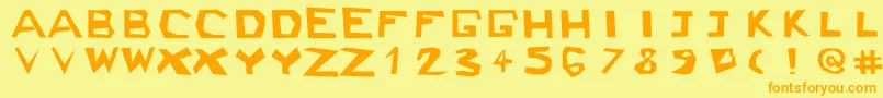 Ckjblock Font – Orange Fonts on Yellow Background