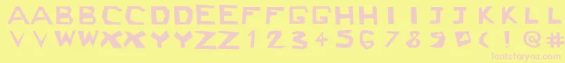 Ckjblock Font – Pink Fonts on Yellow Background