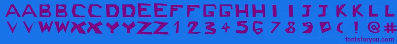 Ckjblock Font – Purple Fonts on Blue Background