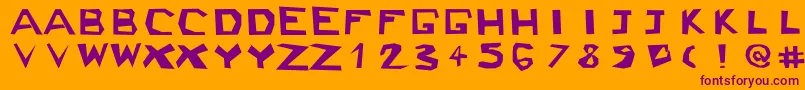Ckjblock Font – Purple Fonts on Orange Background