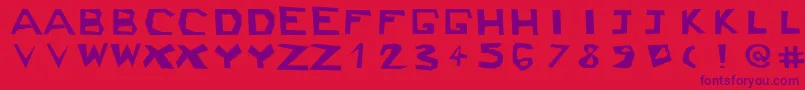 フォントCkjblock – 赤い背景に紫のフォント