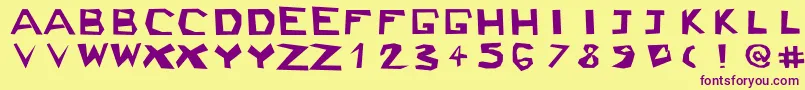 Ckjblock Font – Purple Fonts on Yellow Background