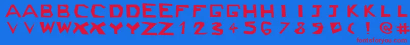 Ckjblock Font – Red Fonts on Blue Background