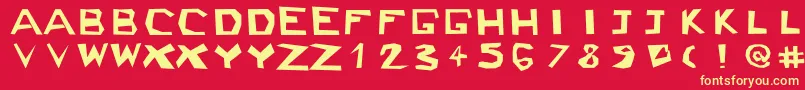 Ckjblock Font – Yellow Fonts on Red Background