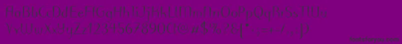 Fonte PuritasLtMedium – fontes pretas em um fundo violeta