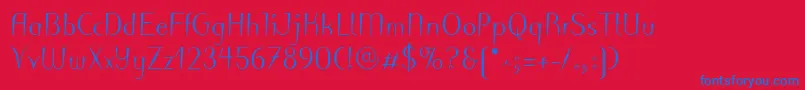 PuritasLtMedium Font – Blue Fonts on Red Background