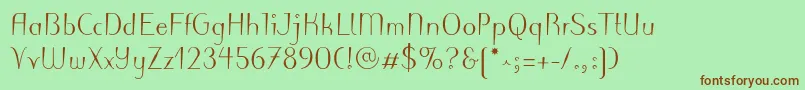 PuritasLtMedium Font – Brown Fonts on Green Background