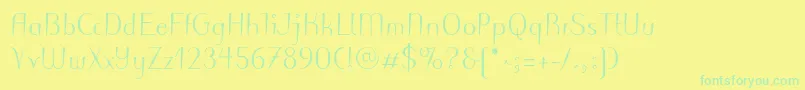 PuritasLtMedium Font – Green Fonts on Yellow Background