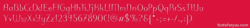 PuritasLtMedium Font – Pink Fonts on Red Background