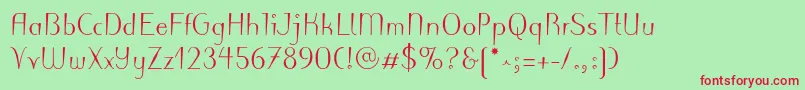 PuritasLtMedium Font – Red Fonts on Green Background