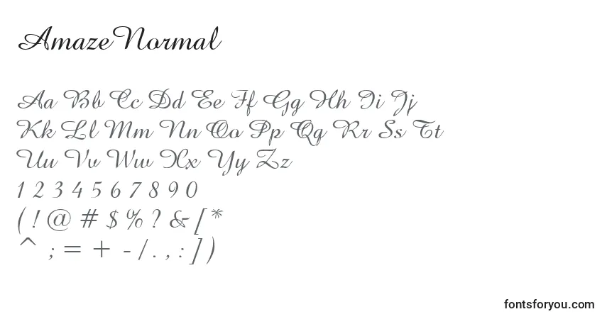 Schriftart AmazeNormal – Alphabet, Zahlen, spezielle Symbole