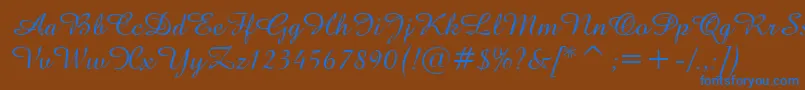 AmazeNormal Font – Blue Fonts on Brown Background
