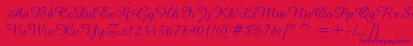 AmazeNormal Font – Purple Fonts on Red Background
