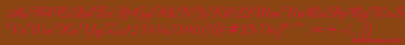 フォントAmazeNormal – 赤い文字が茶色の背景にあります。