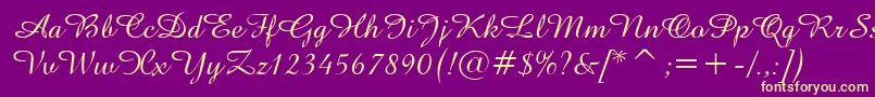 AmazeNormal Font – Yellow Fonts on Purple Background