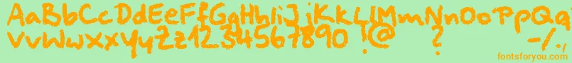 Squeaky Font – Orange Fonts on Green Background