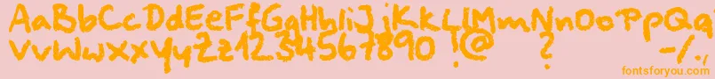 Squeaky Font – Orange Fonts on Pink Background