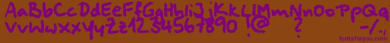 Squeaky-Schriftart – Violette Schriften auf braunem Hintergrund