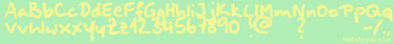 Squeaky Font – Yellow Fonts on Green Background