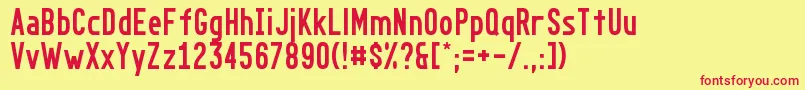 Go Font – Red Fonts on Yellow Background