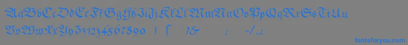 フォントGingkofraktur – 灰色の背景に青い文字