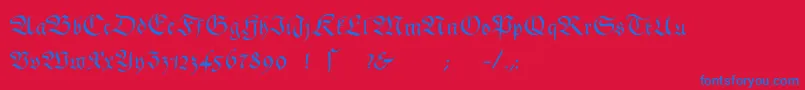 Gingkofraktur Font – Blue Fonts on Red Background