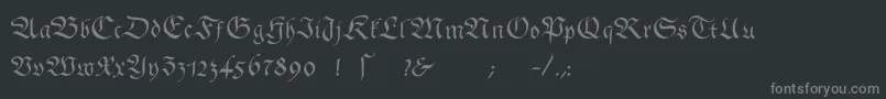 フォントGingkofraktur – 黒い背景に灰色の文字