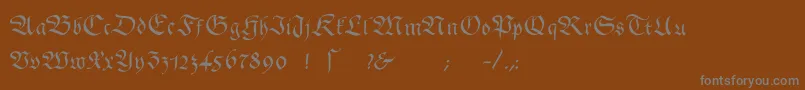 フォントGingkofraktur – 茶色の背景に灰色の文字