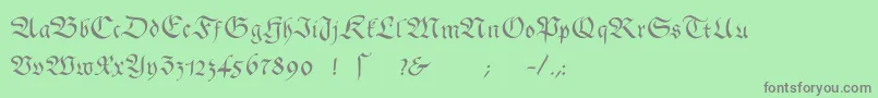 フォントGingkofraktur – 緑の背景に灰色の文字