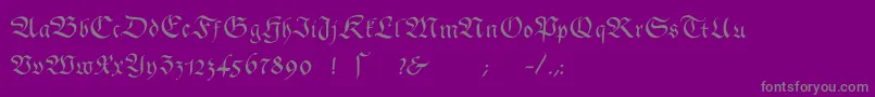 Gingkofraktur-Schriftart – Graue Schriften auf violettem Hintergrund