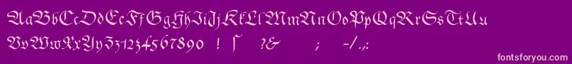 Gingkofraktur-Schriftart – Rosa Schriften auf violettem Hintergrund