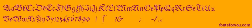 Gingkofraktur Font – Purple Fonts on Orange Background