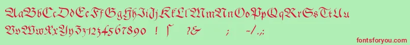 Gingkofraktur Font – Red Fonts on Green Background